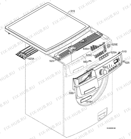 Взрыв-схема стиральной машины Rex Electrolux RWW12470W - Схема узла Command panel 037